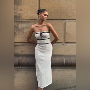 Meshki Dawn Strapless Knit Midi Dress